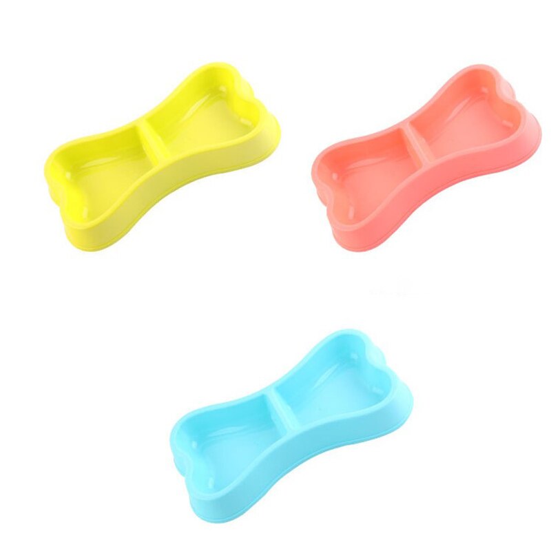 2 stuks plastic hondenbakken, botvormige hondenvoerbak in snoepkleur, milieuvriendelijke dubbele voerbak, hondenbak, voerbak voor huisdieren