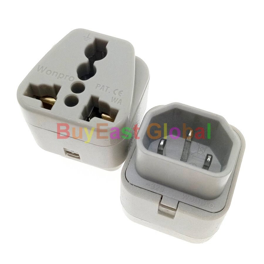 Universal to IEC C14 Male Plug Electrical Plug Adapter AC100~250V 10A WA-320