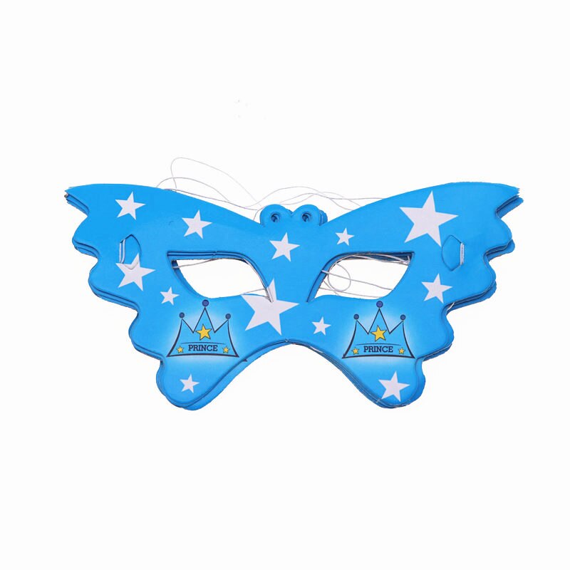 Bleu Prince couronne thème fête d'anniversaire assiettes tasses pailles mariage bébé douche décorations drapeau fournitures vaisselle jetable ensemble: Mask 6pcs