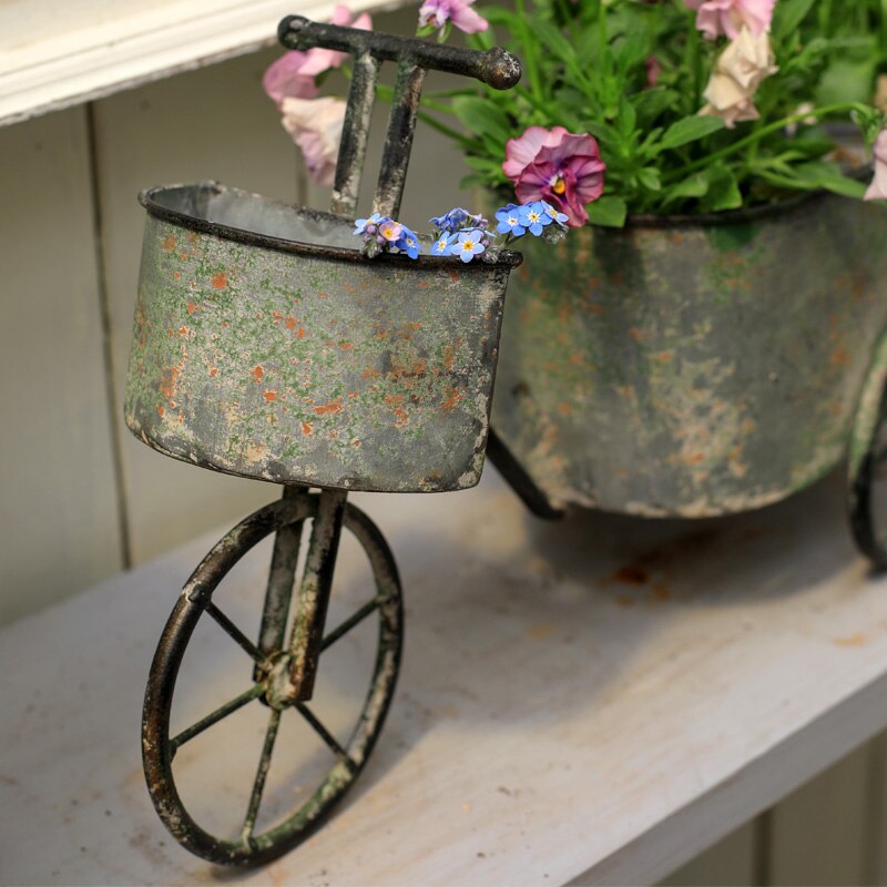 Metalen Bloempot Fiets Stand Bloemstuk Container Retro Stijl Outdoor Tuin Versieren Home Art Decoratie