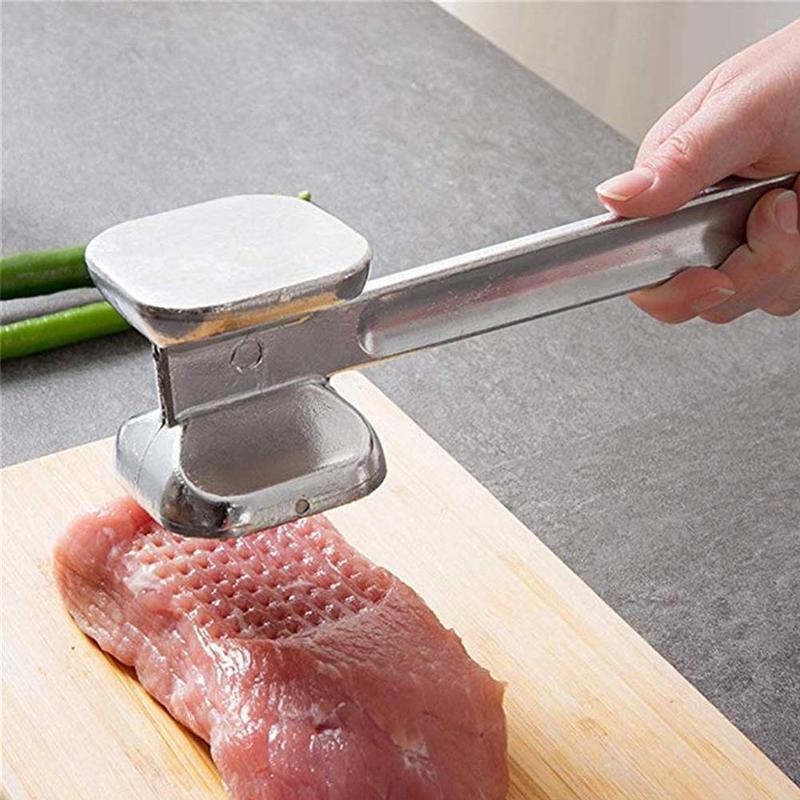Stainless Steel Meat Hammer Pork Beef Steak Loose Meat Double Tenderizers Hammer Kitchen Sides Tools Hammer Meat Knock Y3D6: Default Title