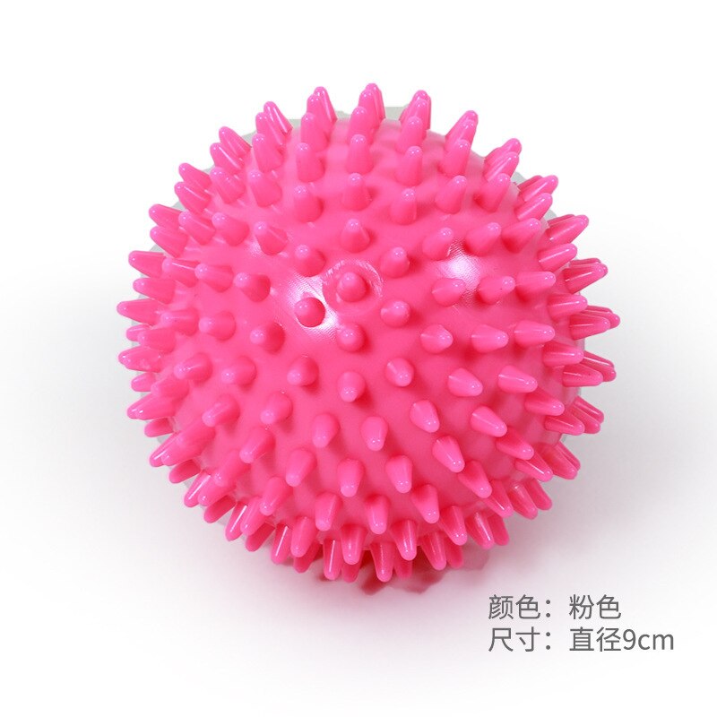 Pelota de masaje PVC de ejercicios suelas de mano PVC erizo sensorial agarre entrenamiento mano alivio de dolor en el pie bolas de 9cm: Rosa
