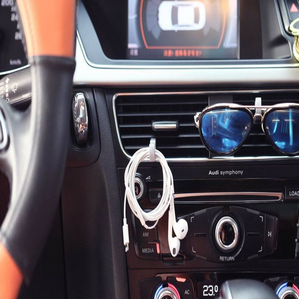 8Pcs/Pack Universal Car Air Vent Holder Cable Glasses Earphone Phone Mount Storage Hook Phone Bracket Organizer