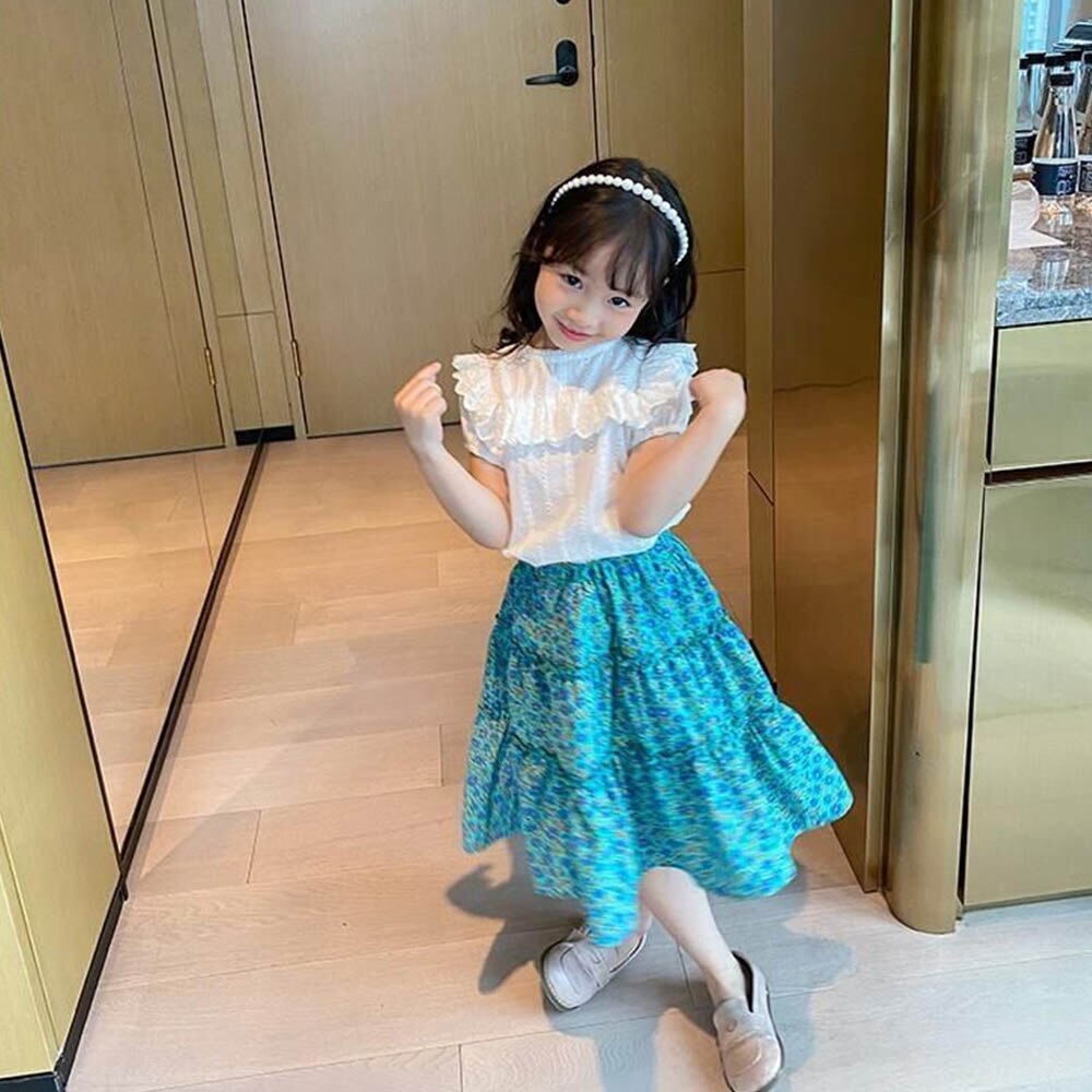 2022 estate adolescente principessa gonna abbigliamento per bambini gonne per ragazze abbigliamento nuovo stile casual stampa floreale per 4-13 anni