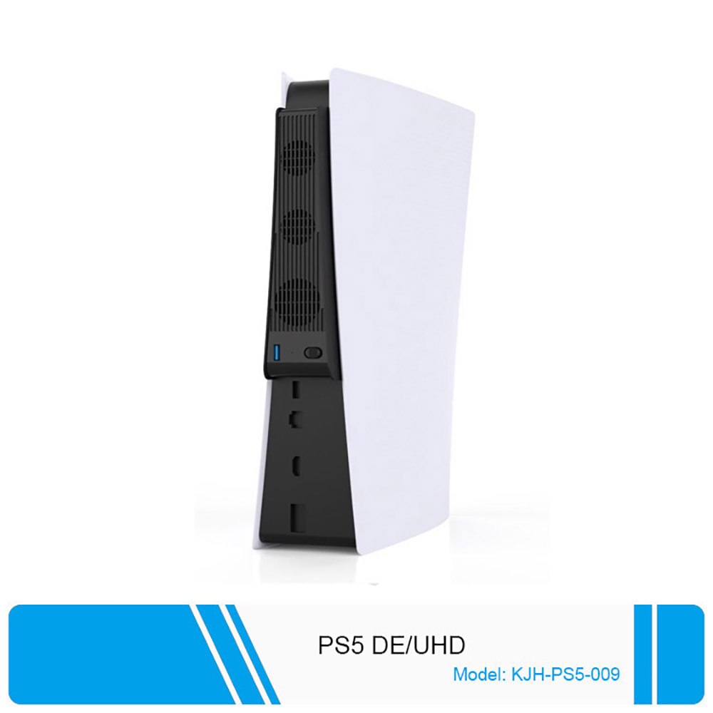 Voor PS5 Usb Externe Host Koeling 3-Fan Verticale Stand Digitale Temperatuur Digitale Editie Optische Drive Versie Ultra Hd: Black