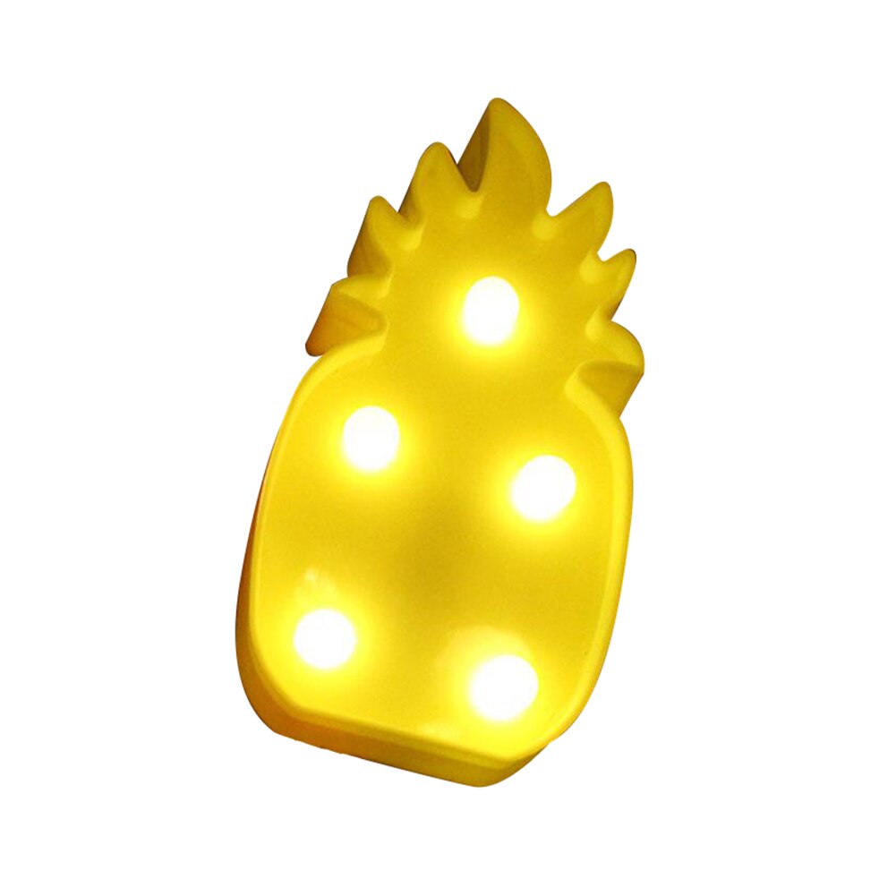 3D dessin animé ananas flamant rose Cactus forme LED veilleuse lampe décor de noël: Pineapple