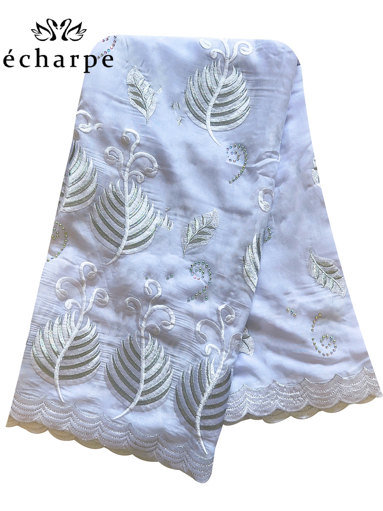 Hoogwaardig Stof Afrikaanse Vrouwen Sjaal Pashmina Tulband Bid 100% Katoen Geborduurde Sjaal Wrap Moslim Feest Hijab Voor Dame: Dark gember