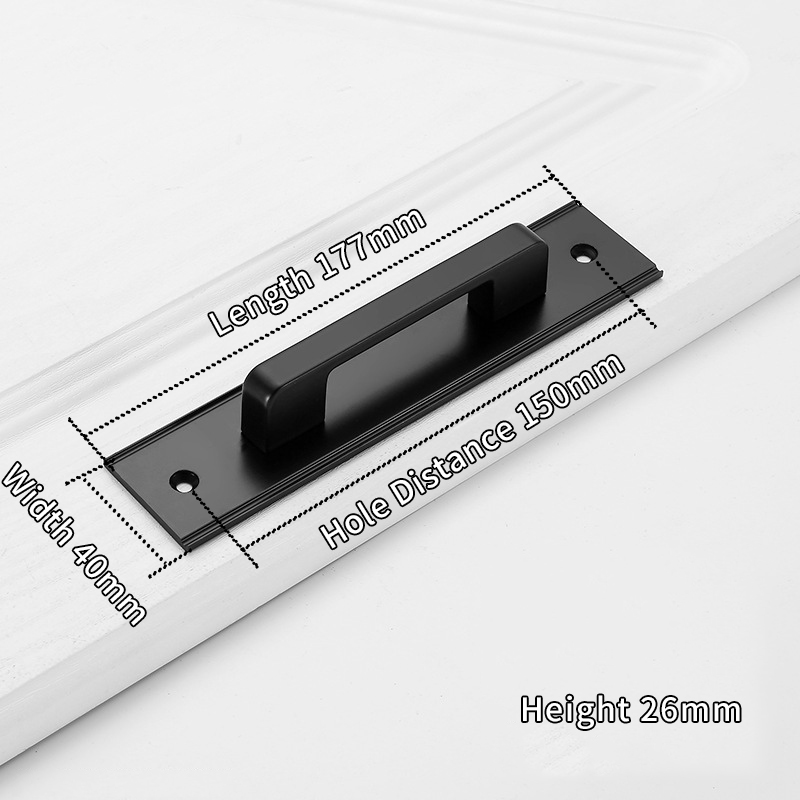 Aluminium Zwart Deurgrepen Voor Interieur S Slaapkamer Keuken Trekt Handvat Hardware: 5907-150