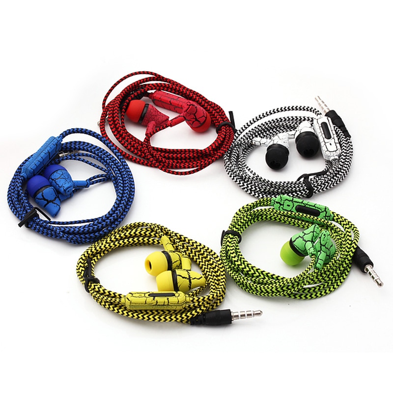 verdrahtet Stereo Riss Geflochtene Kopfhörer Mit Micphone in-ohr Geknackt Coole Kopfhörer Für Smartphone