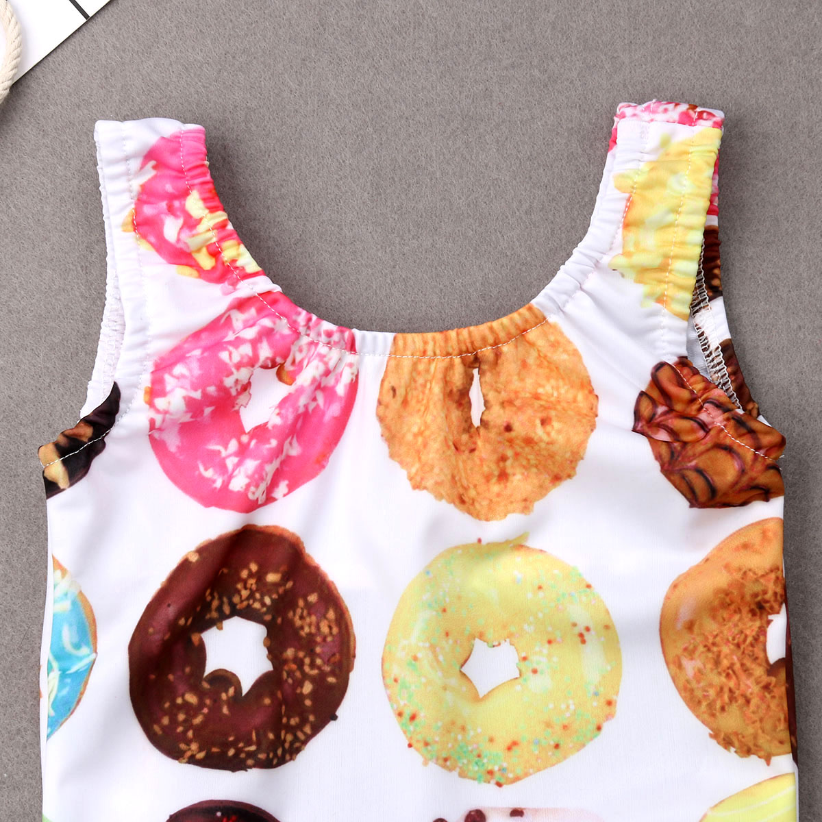 1-6y børn baby piger badetøj badedragt donut print bikini tankini børn badedragt toddler beachwear outfits