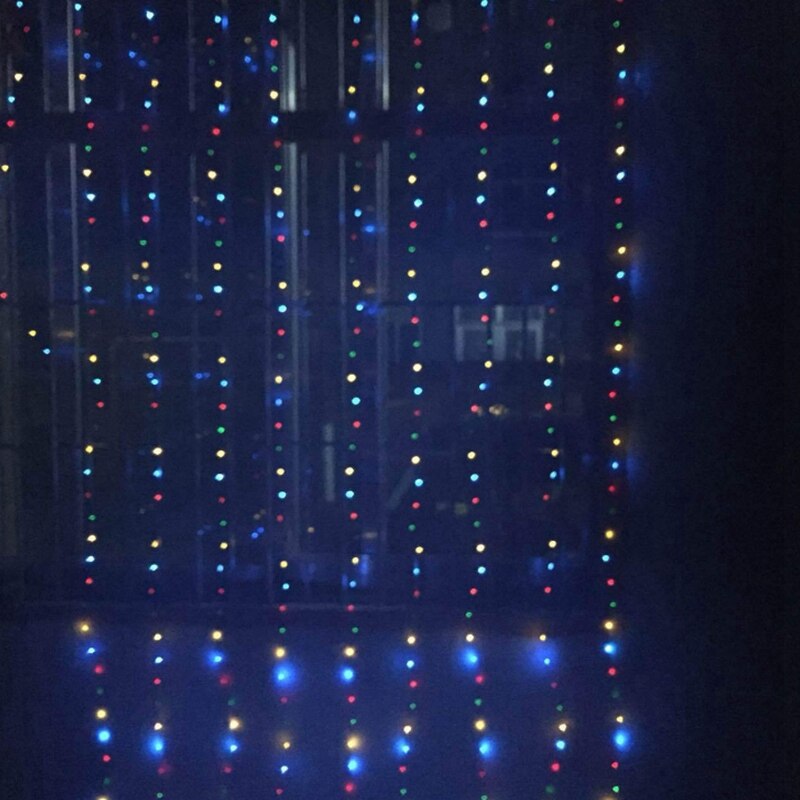 LED Solar Curtain Light String Outdoor Garden Curtain Light Light Christmas Wedding Party String Light 2X3 Meter