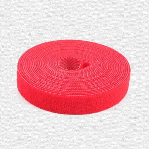 1 rulle 2cm*5m farver magisk lim, selvklæbende båndrem bøjlebåndsrem velcro lukning tape ridsefastgørelsesbånd: Rød