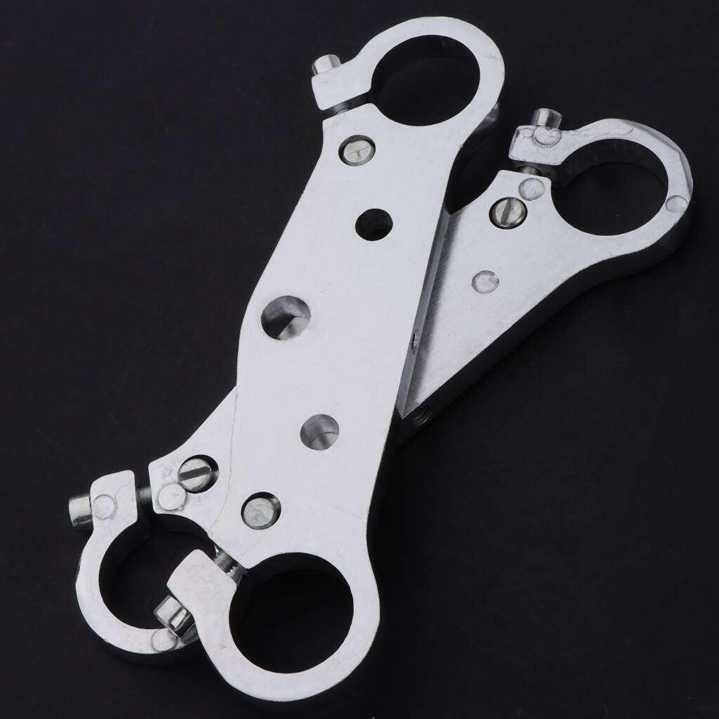 2 Pcs Heavy Duty Front Upper Triple Tree Steering Stem Fork Clamp 1&quot;