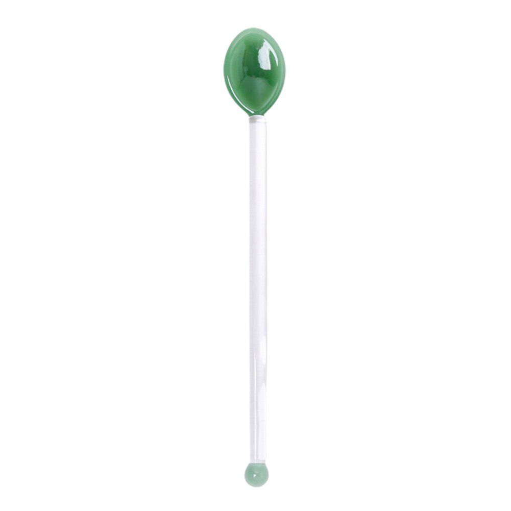 Cucchiai di vetro colorati cucchiaino da caffè manico lungo cucchiaio da Dessert cucchiaini di vetro colorati cucchiaini trasparenti miscelazione del caffè agitatore per tè: A9