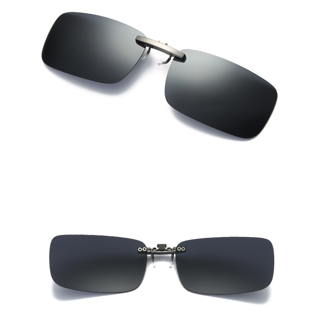 Gafas de sol de para hombre y mujer, lentes de visión nocturna desmontables, gafas de sol polarizadas de Metal para conducir: Gray