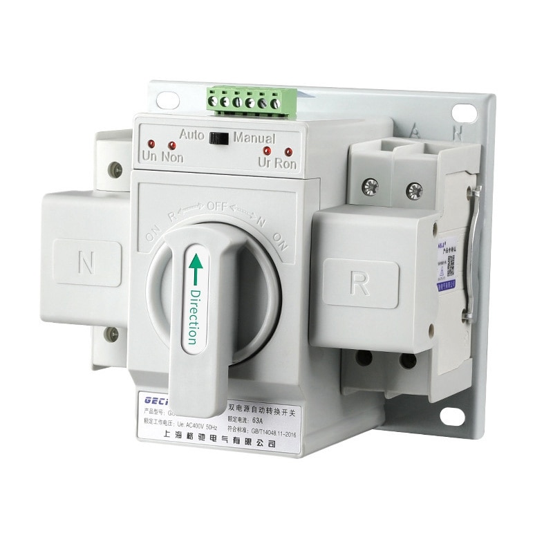Dual Power Automatic Transfer Switch 2P63A Switch Gear Switch Cb Class Ats Home Single Phase 220V