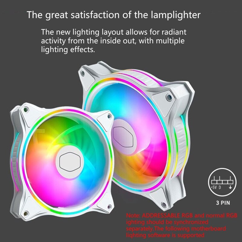 MF120 HALO Dual Ring Addressable RGB Fan for PC Computer Case Liquid Radiator Cooler Master MasterFan