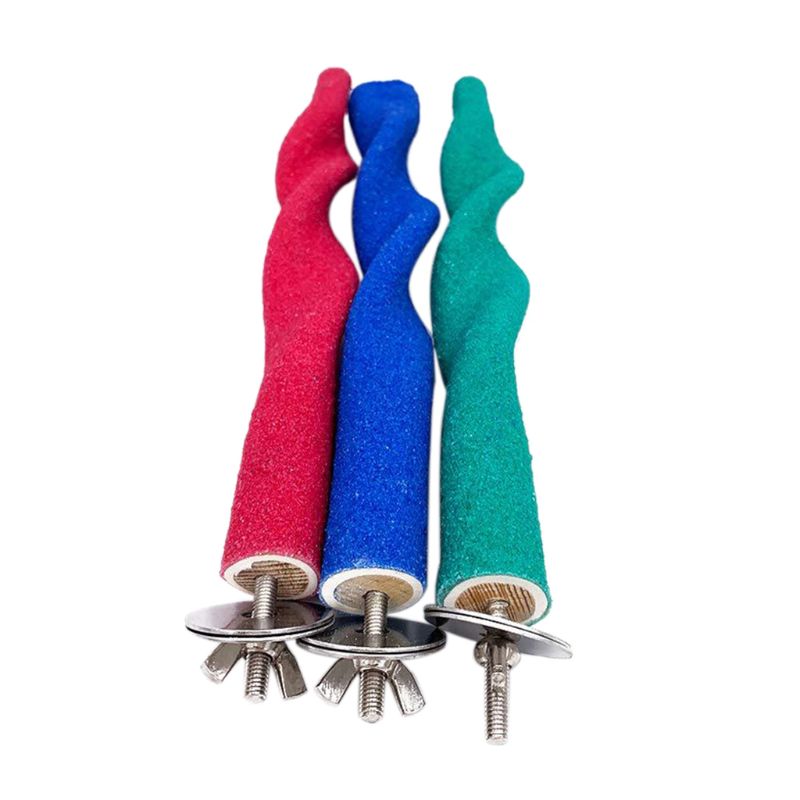 Animal de compagnie en bois oiseau perche Stands oiseau morsure ongles bec meulage bâton perroquet Cage griffe pied meulage formation mâcher jouets