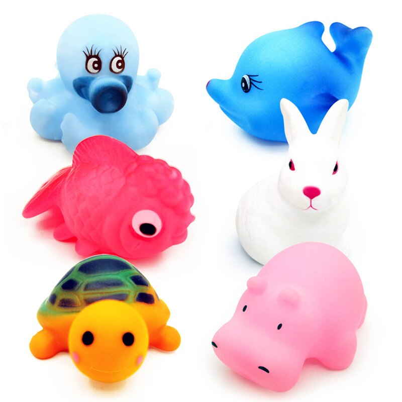 12Stck Baby gemischt Tiere Schwimmen Wasser Schlecht Spielzeug Weichen Bunten Gummi Ente Schwimmen quetschen Klang Baden Spielzeug freundlicher freundlicher