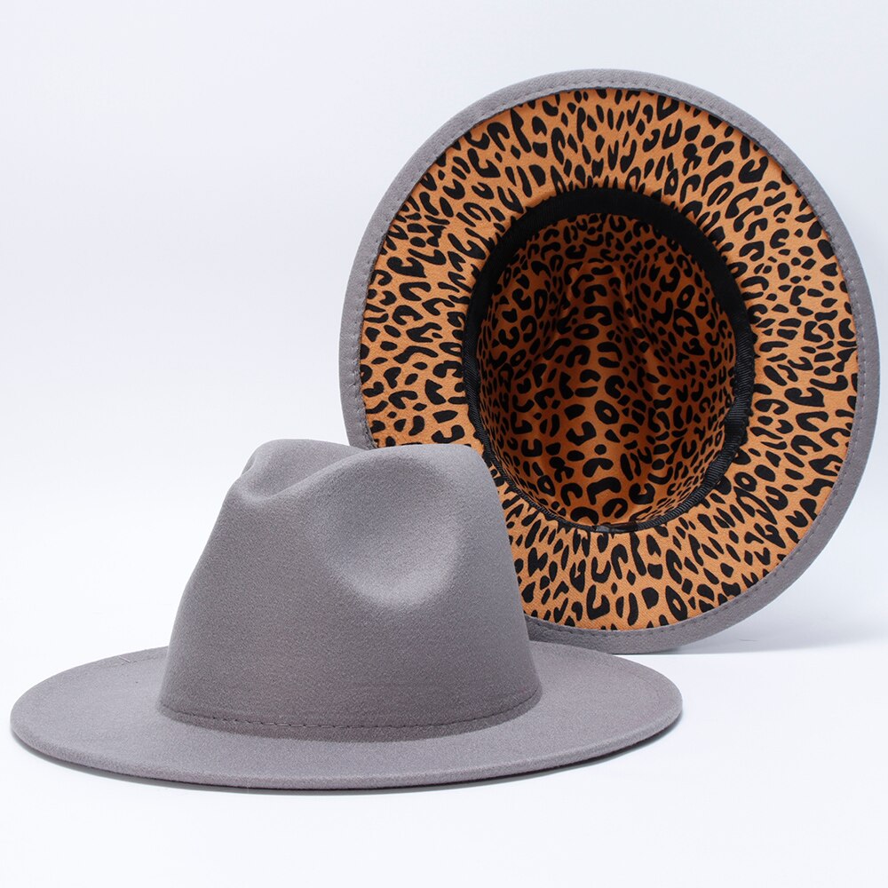 Fedora Vrouwen Hoeden Luipaard Print Patchwork Solid Mannen Vrouwen Panama Vilten Hoeden Winter Jazz Vrouwen Fedora Hoed Sombrero De Mujer: 02