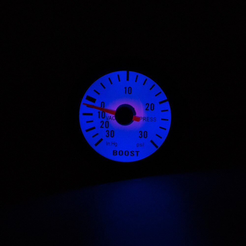 YOMI 2&quot;52mm 12V Mechanical Car Turbo Boost Gauge -30~30PSI Black Turbo Boost Meter Blue LED Auto Car Gauge Meter