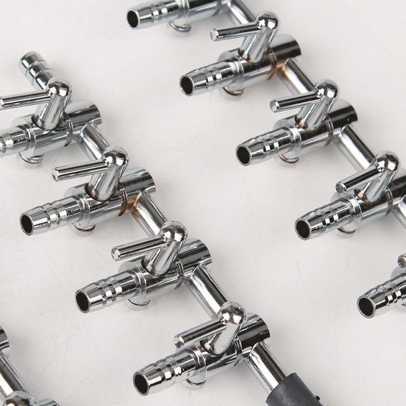 1-8 Way Stainless Steel Air Splitter Valve Aquarium Air Pump Flow Splitter Distributor Pump Valve Tap Lever Control Switch Valve