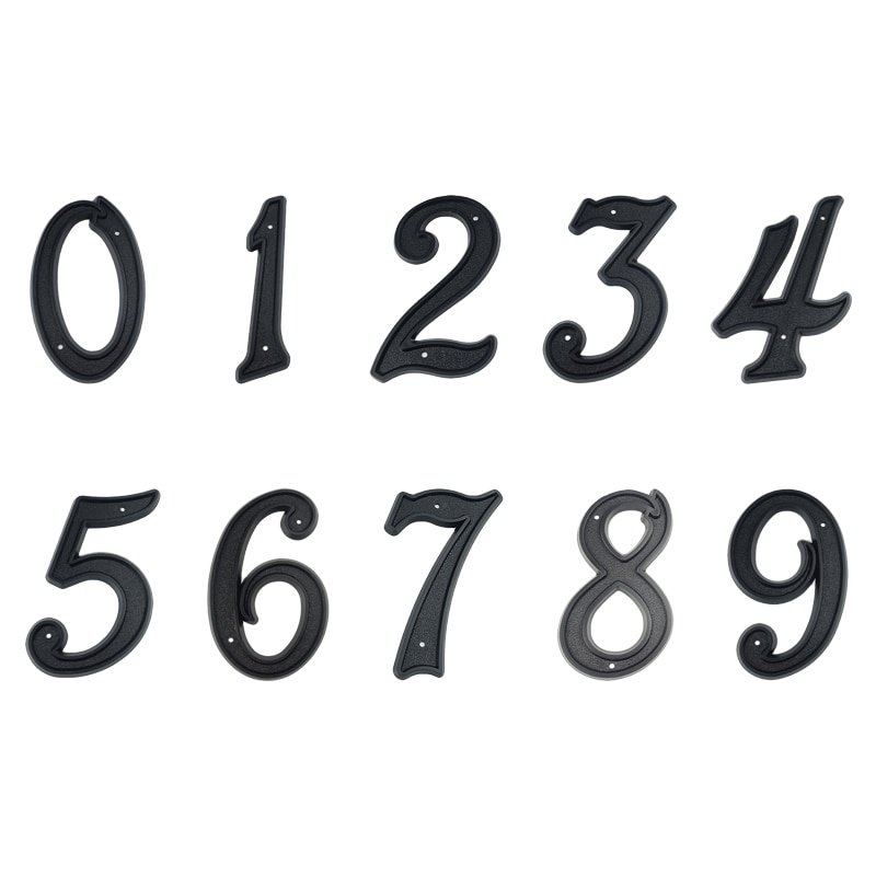 139mm Big 3D House Number Door Home Address Numbers for House Number Digital Door Outdoor Sign 5.5 Inch. #2 Black ABS Plastic