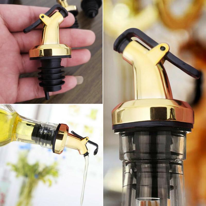 5/3/1Pcs Olijfolie Spuit Wijn Stopper Gouden Flip Top Uitloop Stopper Liquor Dispenser Fles Cap voor Huishoudelijke Keuken Bar