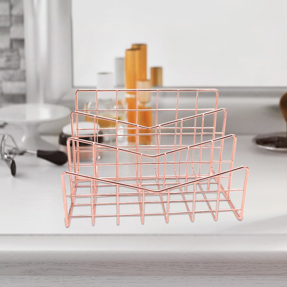 Office Paper Desktop Organizer Document File Letter Book Brochure Tray Stand Metal Mesh Magazine Layered Storage Rack Shelf