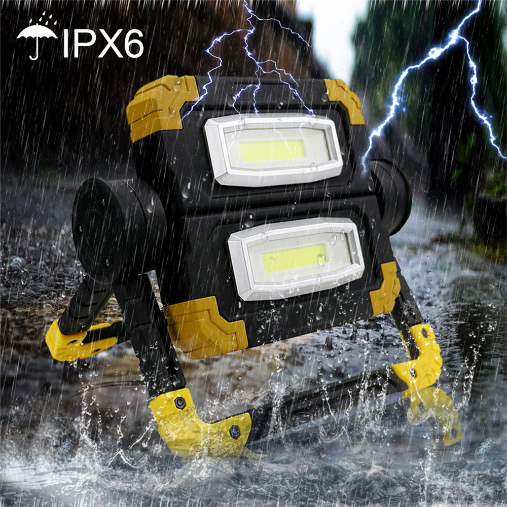 Powerful 200W 2 COB LED Work Light Handheld Searchlight Waterproof Spotlight Portable Work Lamp Emergency Light