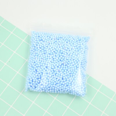 1 pack Polystyreen Piepschuim kleurrijke Ballen DIY Sneeuw Deeltjes Accessoires Slijm Ballen Kleine Tiny Kralen Voor Foam Filler 4- 6mm: blue(10g)