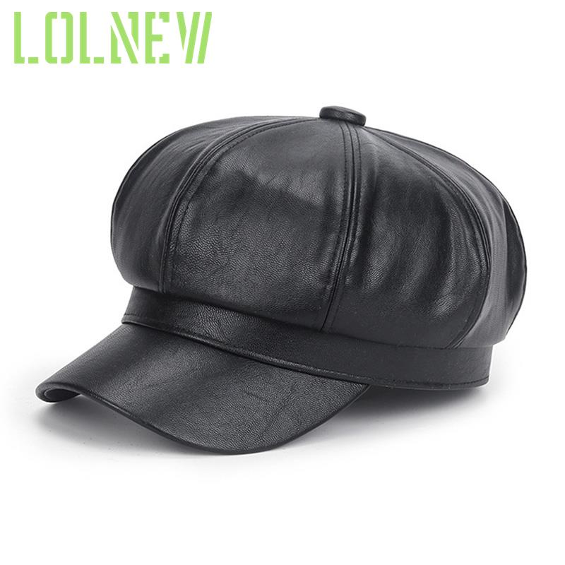 Gorro de cuero con visera para niño y mujer, gorro de estilo clásico, a la , para invierno, novedad