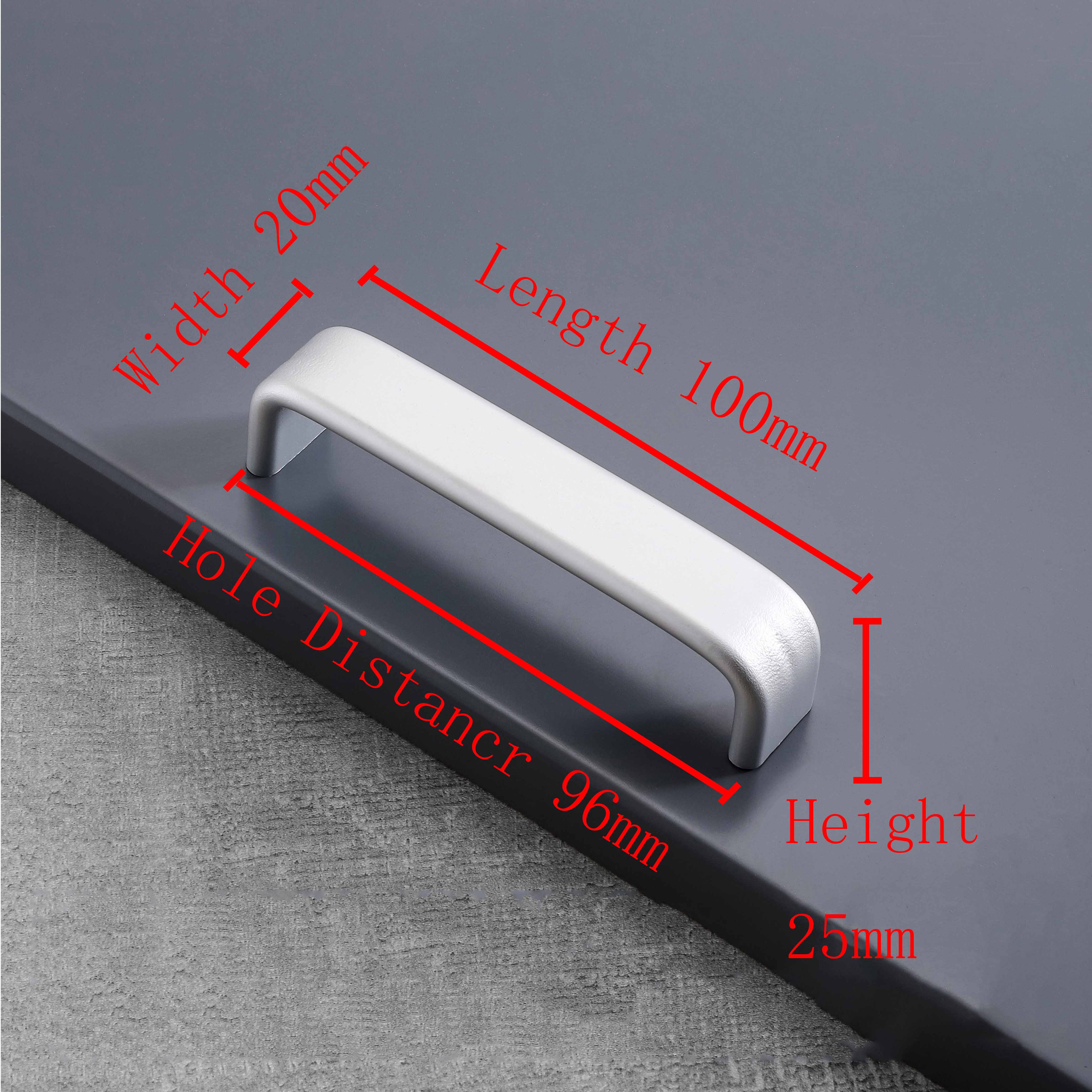 Aluminium Alloy U type Black Cabinet Knobs Kitchen Cabinet Handles Drawer Knobs Pulls Black Furniture Handle Cabinet Hardware: 96mmSR