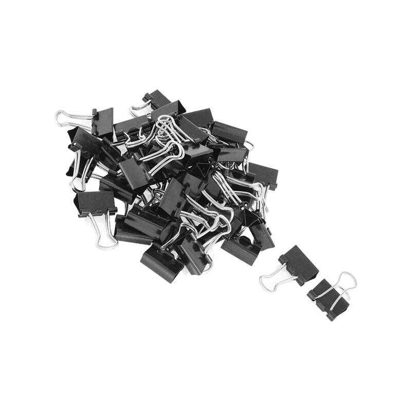 Metal spring Binders Clip for Paper document Office stationery paper clips 15mm 48pieces Black