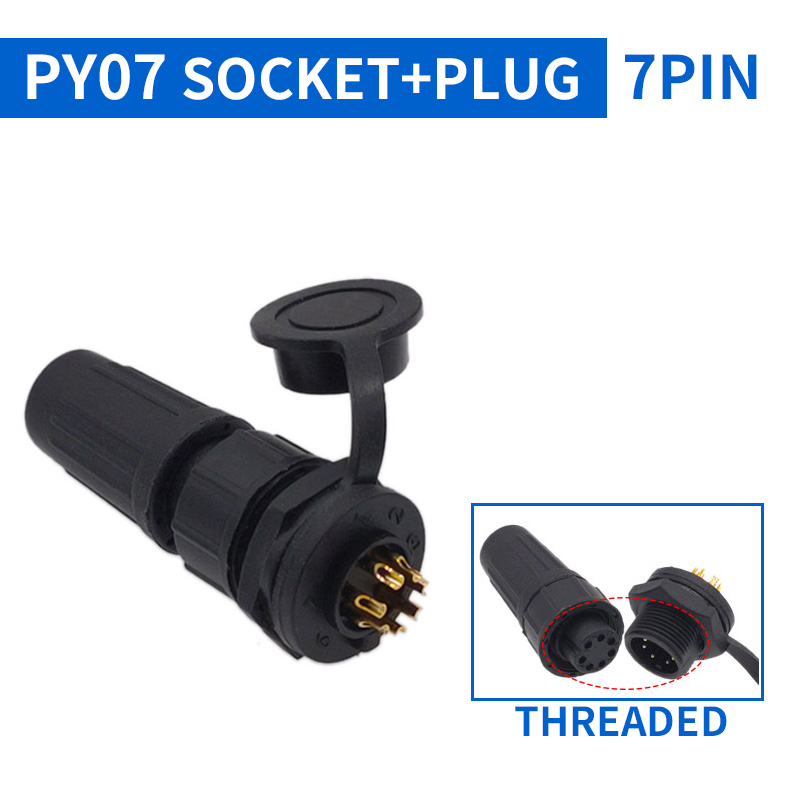 1Stck PY07 Z108 Hintern Anschlüsse Wasserdichten Stecker Kunststoff Steckdose IP67 Bajonett Gewinde 2Stift 3Stift 4Stift 5Stift 6Stift 7Stift 8Stift: Grün