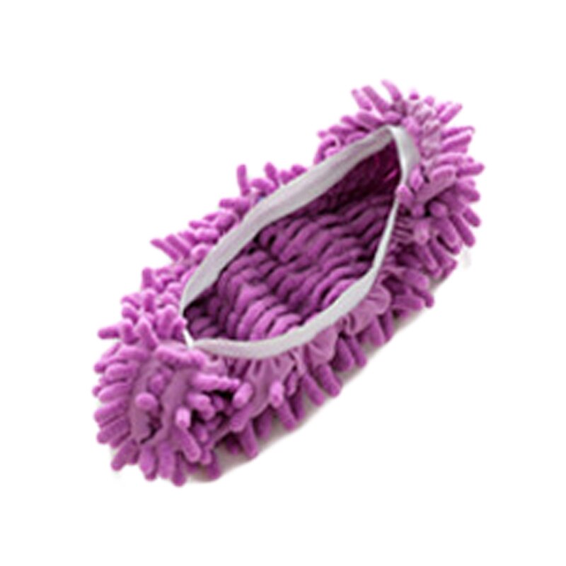 Zapatillas mopa antipolvo para pies, gorros para mopa, limpieza de suelo multifunción, cubiertas para zapatos, limpiador de pelo: Purple