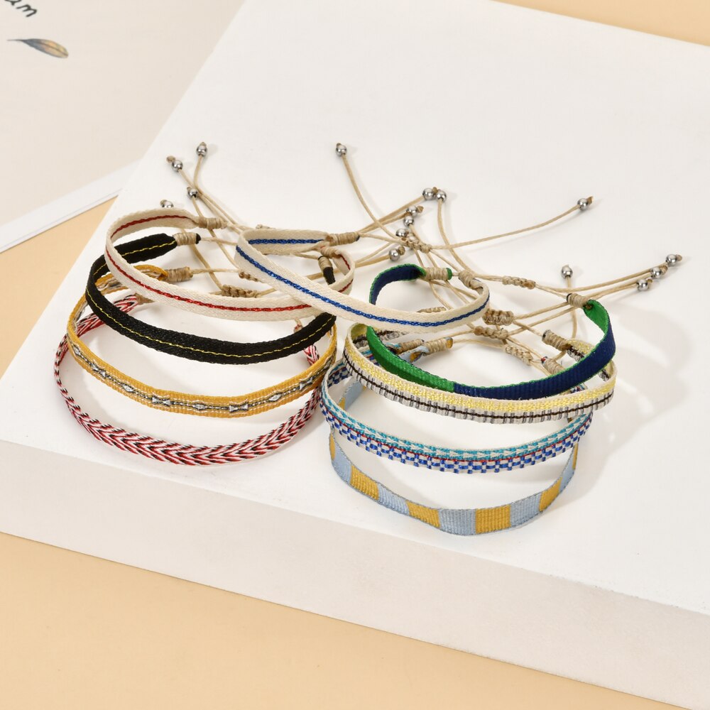 ZMZY Boho Regenbogen Armbänder für Frauen Wayuu Bunte Glück Einstellbare Paar Armbinde