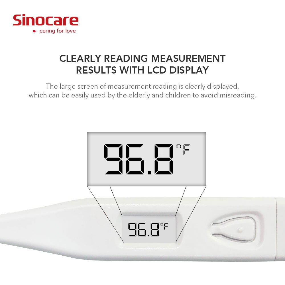 Termómetro Sinocare para fiebre, termómetro corporal Digital Basal Oral, axila o Rectal pantalla LCD electrónica