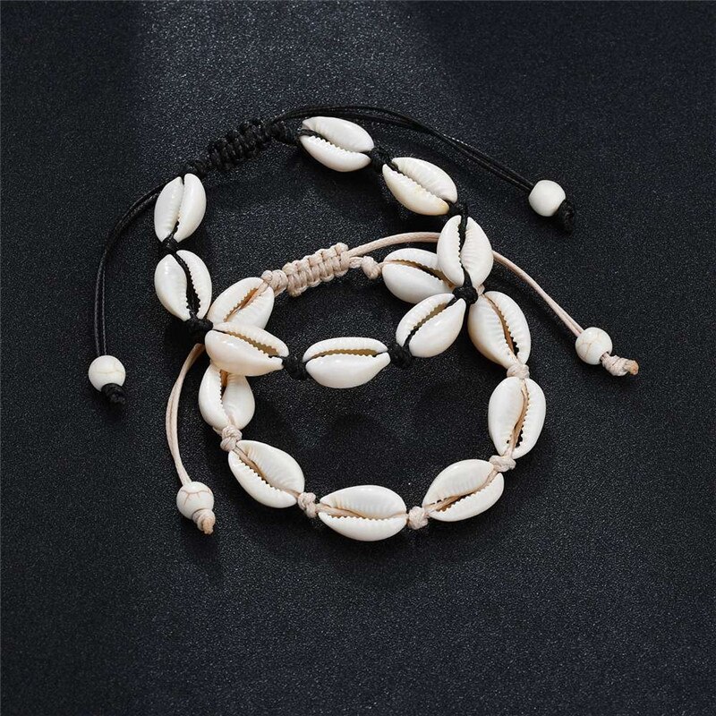 Bracelet de cheville en coquillage naturel de bohème pour femme, bijoux pour l'été, plage, accessoires de pieds nus
