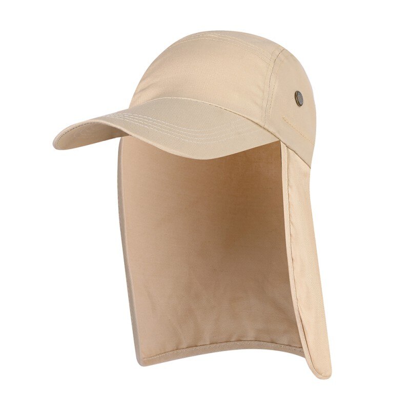 Fishing Cap with Ear Cover Adjustable Waterproof Sunshade Folding Mesh Sports Hat Neck Flap: K