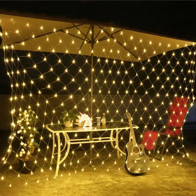 1,5x1,5 M 3x2M 6x4M LED malla de red guirnalda de luces guirnalda ventana cortina Navidad Hada luz boda vacaciones luz