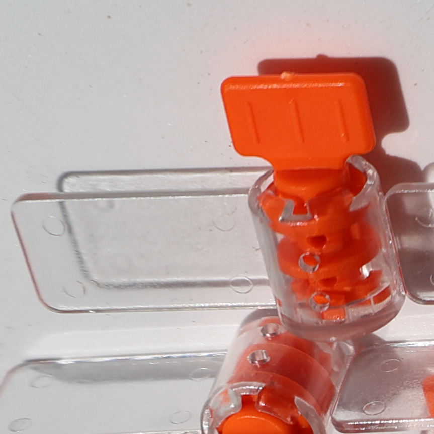 100pcs meter seals mini plastic seals /one thousand a / larser printing company signs and number: Orange