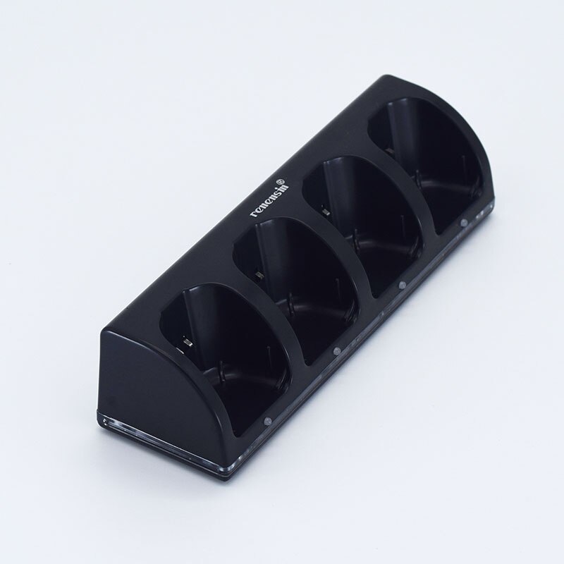 Black 4x Rechargeable Battery + Quad 4 Charger Dock Station Kit for Wii Remote Controller !