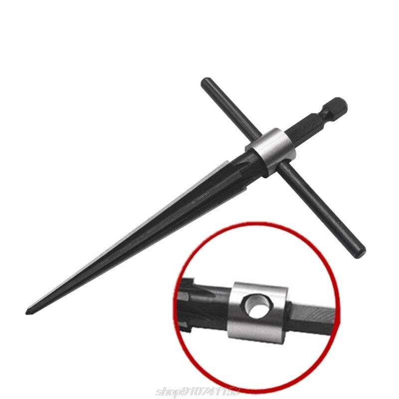 3-13mm Bridge Pin Hole Hand Held Reamer T Handle Tapered 6 Fluted Chamfer Bit Reaming Woodworker Core Drill F23 21
