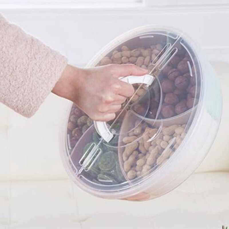 Candy and Nut Serving Container, Appetizer Tray with Lid,Multi Sectional Nuts and Candy Snack Serving Tray with Lid