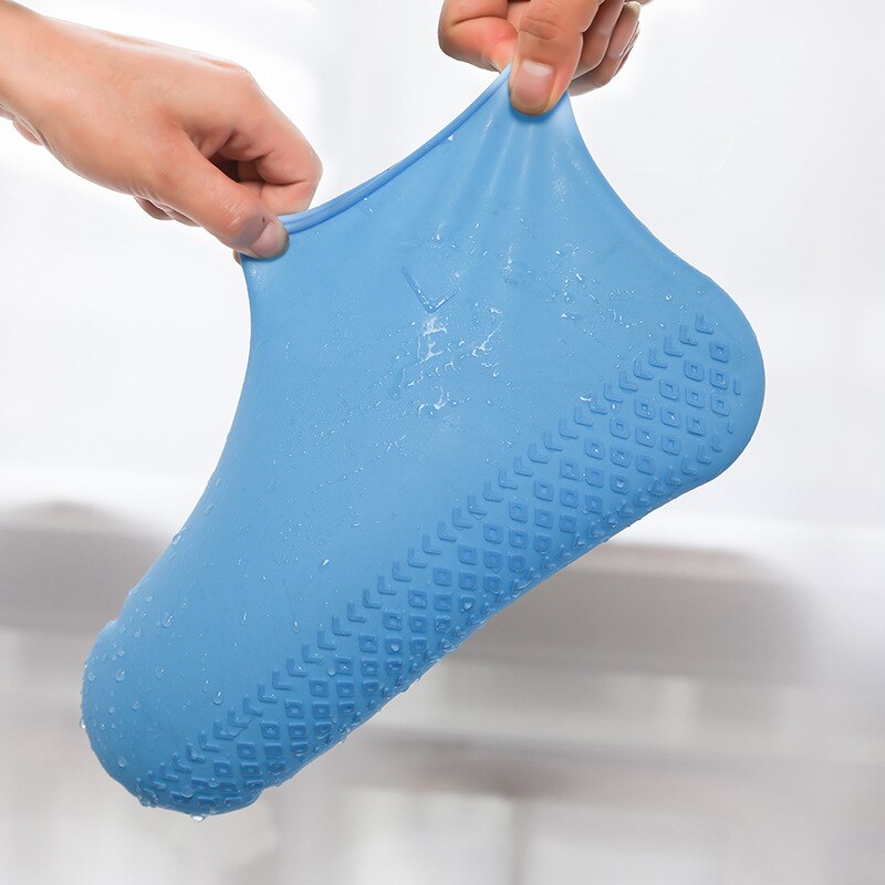 Waterdichte Laarzen Covers Regen Schoen Laarzen Cover Outdoor Antislip Siliconen Unisex Schoenen Beschermers Regen Laarzen Regenachtige Dagen Herbruikbare: Blue / S