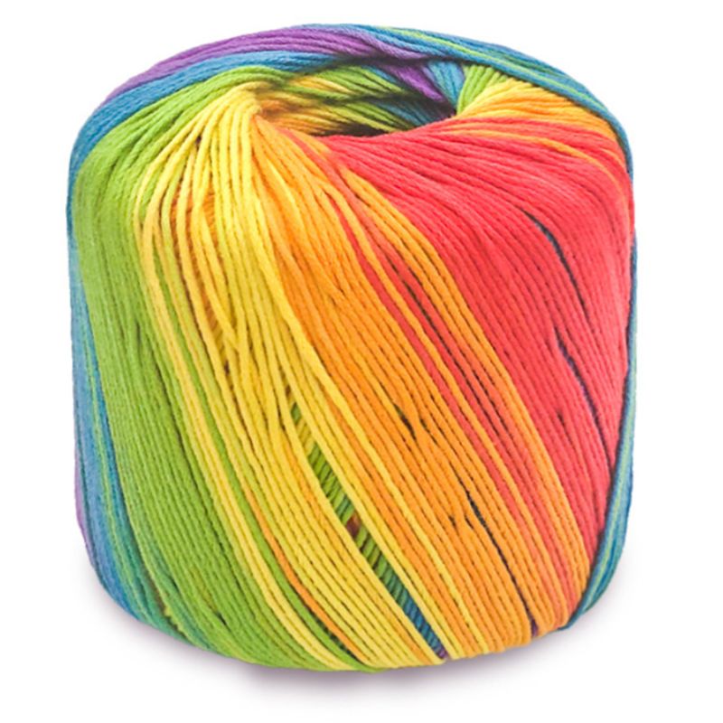 40g 8 hebras Arco Iris colorido hilo de encaje de algodón DIY ganchillo tejido a mano hilo AXYC