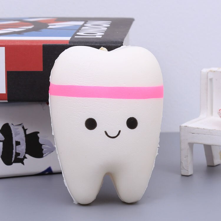Cute Cartoon Tooth Pendant Squish Squishies Slow Rising Toothpaste Soft Squeeze Cute Stretchy Toys For Children: Set 4