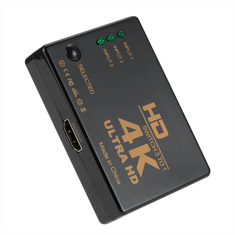 HDMI-compatible Switch 4K Switcher 3 In 1 Out Full HD 1080P Video Cable Splitter 1x3 Hub Adapter Converter For TV Box HDTV PC