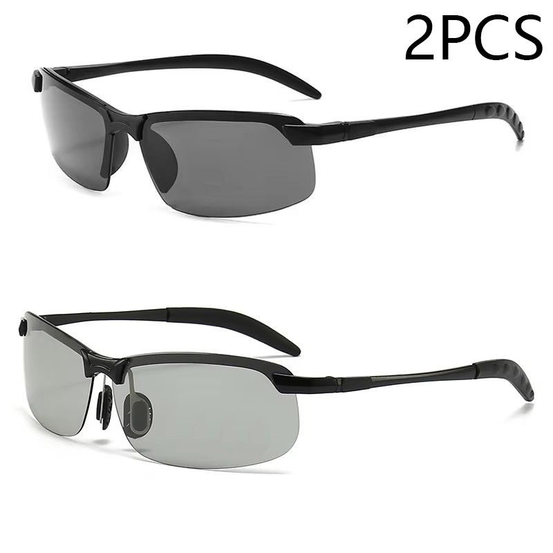 Gafas de sol fotocromáticas para hombre, gafas de sol polarizadas para conducir, para deportes al aire libre, ciclismo, visión nocturna, gafas UV400: Plata
